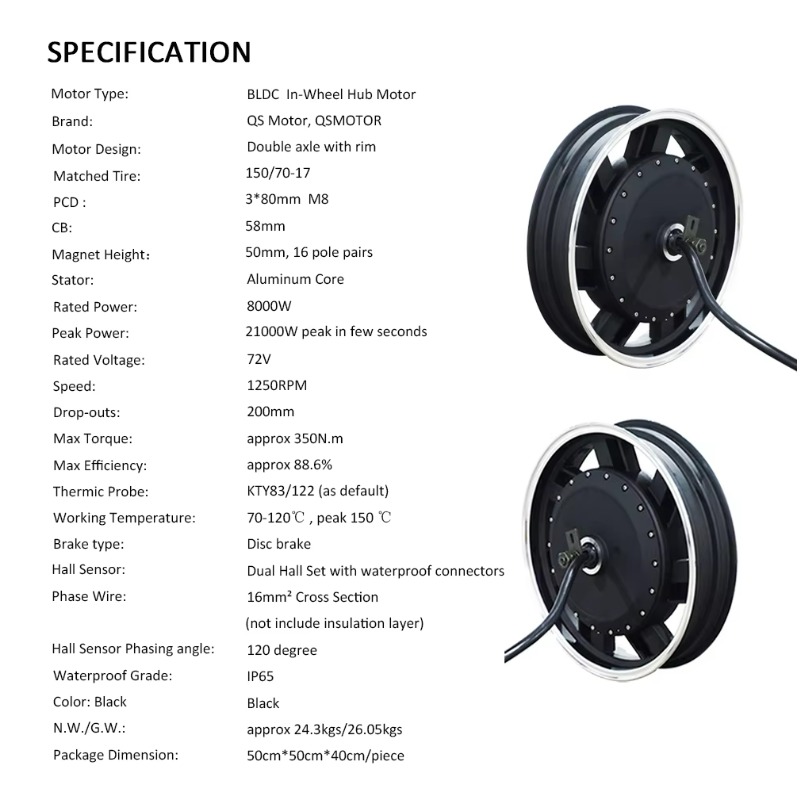 17X3.5inch 8000W V3 72V/96V Ne - 72V 8000W Brushless Hub Motor ulasan dan harga